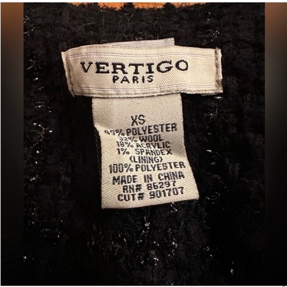 Vertigo Paris Tweed Boucle Wool Blend Fringe Trench Jacket Coat, Size XS - Picture 14 of 15